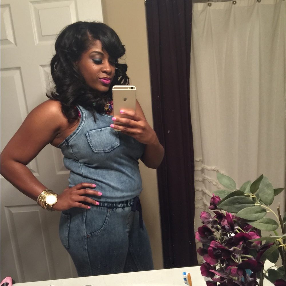 Celebrity Pink jean romper